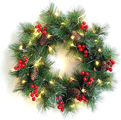 18 Front Door Wreath,Christmas Wreaths for Christmas Decor Outdoor (Christmas Wreath)